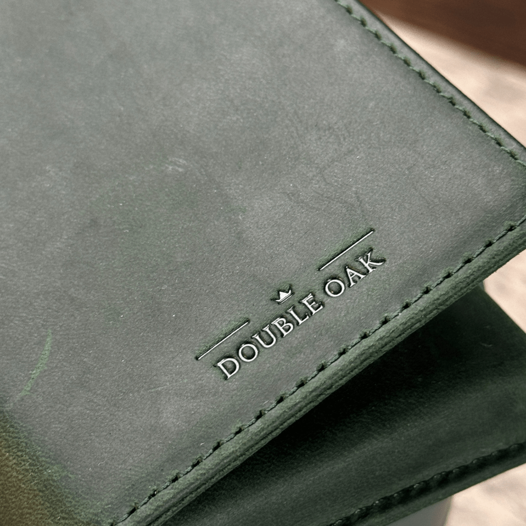 Thin wallet for men close up photo