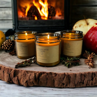 Paquete de velas - Paquete de 3 (bálsamo y madera de cedro, manzana y pino, especias de verano y tabaco